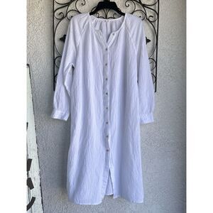 Aritzia Wilfred Free Gauze Midi Dress - Size Small - White